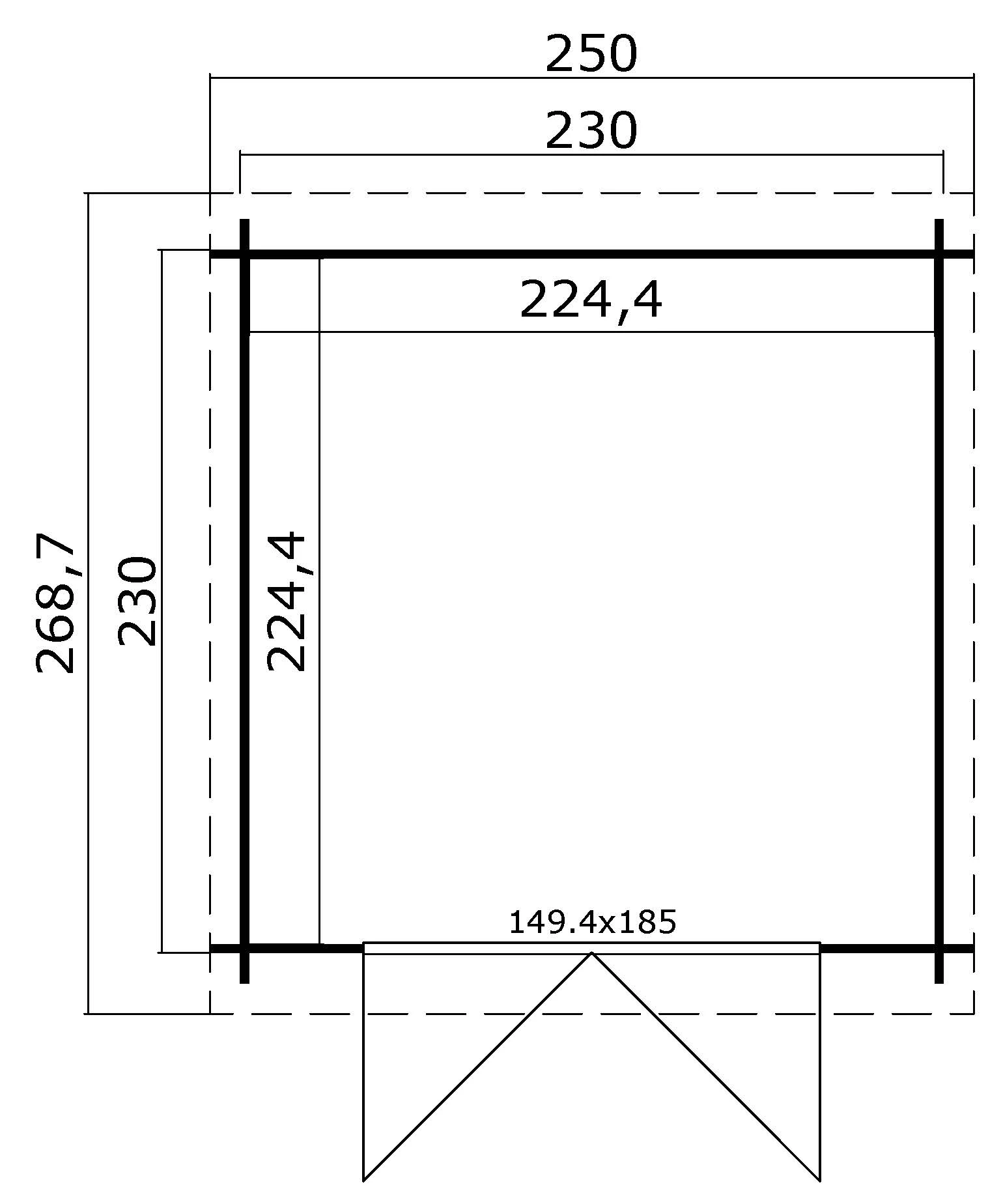 Outdoor Life Blokhut Indi Carbon Grey-Wit 28mm 230 x 230 cm - Afbeelding 3